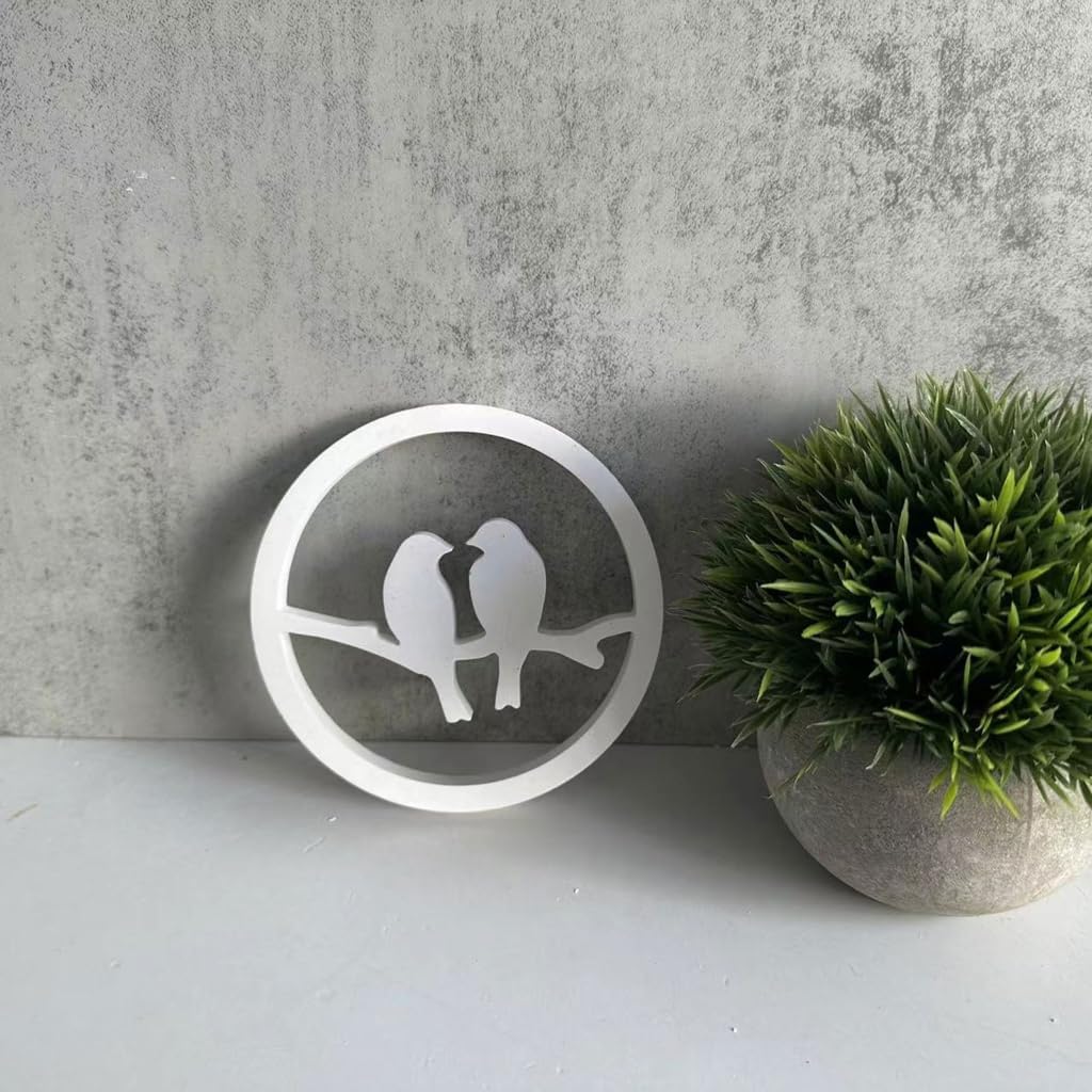 Cazstyk Flower Wreath Silicones Molds For Epoxy Resin, Bird Wreath Resins Molds For Making Gypsum Decorations Art Craft