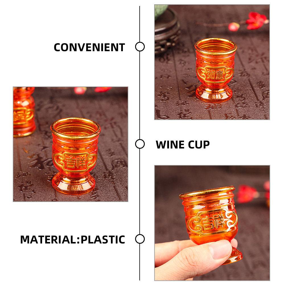 6Pcs Glazed Offering Cup Exquisite Temple Worship Cup Multi-Function Small Buddhist Offering Bowl Water Container Desktop