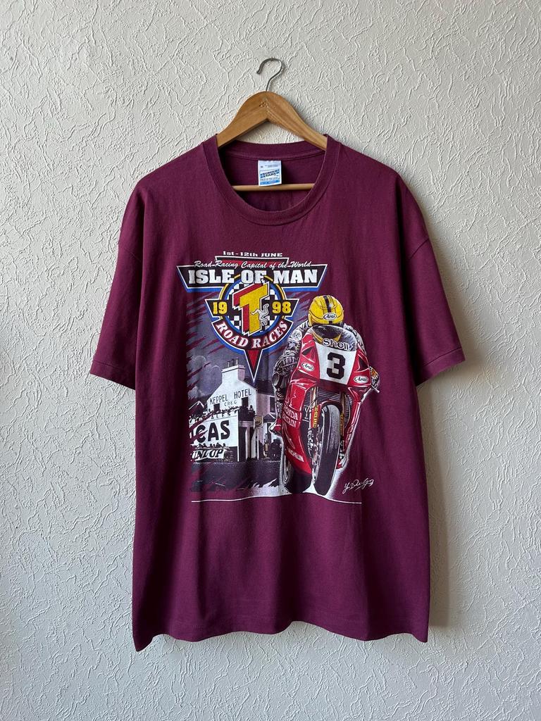 Vintage 1998 Isle Of Man TT Motorcycle Racing Promo Road Races T Shirt