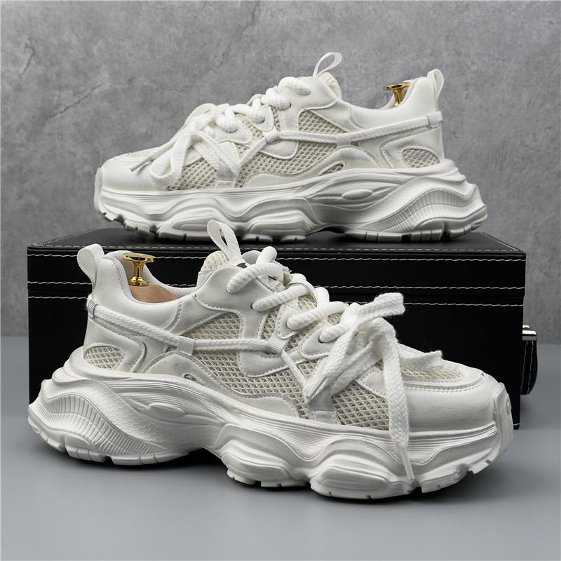 Fashion Designer Summer New Men Lace Up Air Mesh Breathable Shoes Luxury Walikng Sneakers Casual High Tops Ankle Boots Zapatos Hombre