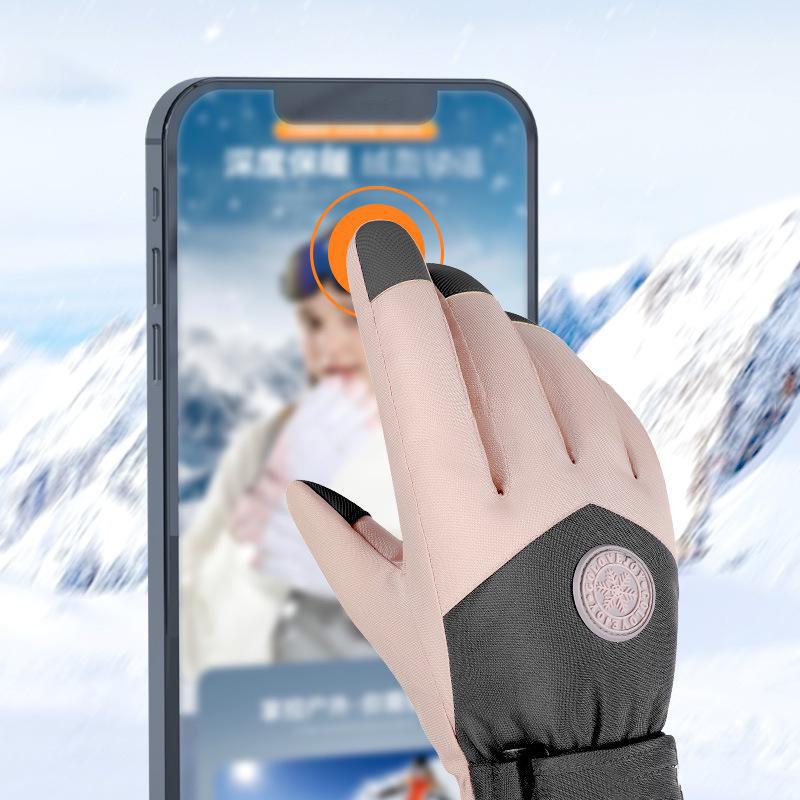Women's Winter Ski Gloves: Thick, Velvet-Lined, Touchscreen-Compatible, Warm, Water-Resistant; Ideal for Snow Sports and Outdoor Activities.