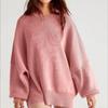 Women's Oversized Batwing Sweaters 2025 Fall Outfits Trendy Crewneck Knit Side Slit Fashion Pullover Tops