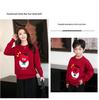 Red Family Sweater Set: Festive Year of the Horse Round Neck Jumper for Parents and Kids