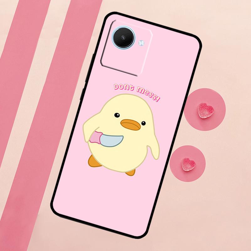 Cartoon Duck Knife For Realme C67 C75 C63 C61 C71 C55 C51 C65 C53 10 11 12 13 14 15 Pro Plus GT6 GT7 Pro Case