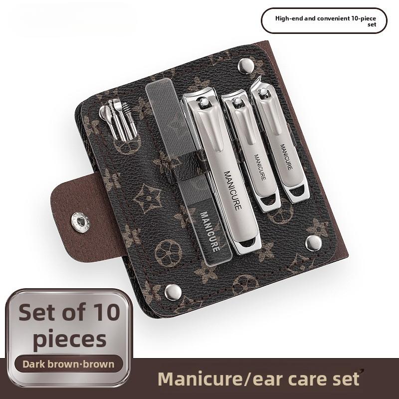 

Premium Stainless Steel Nail Clippers Set 10 Pieces with Case German Style Manicure Tools for Travel Use