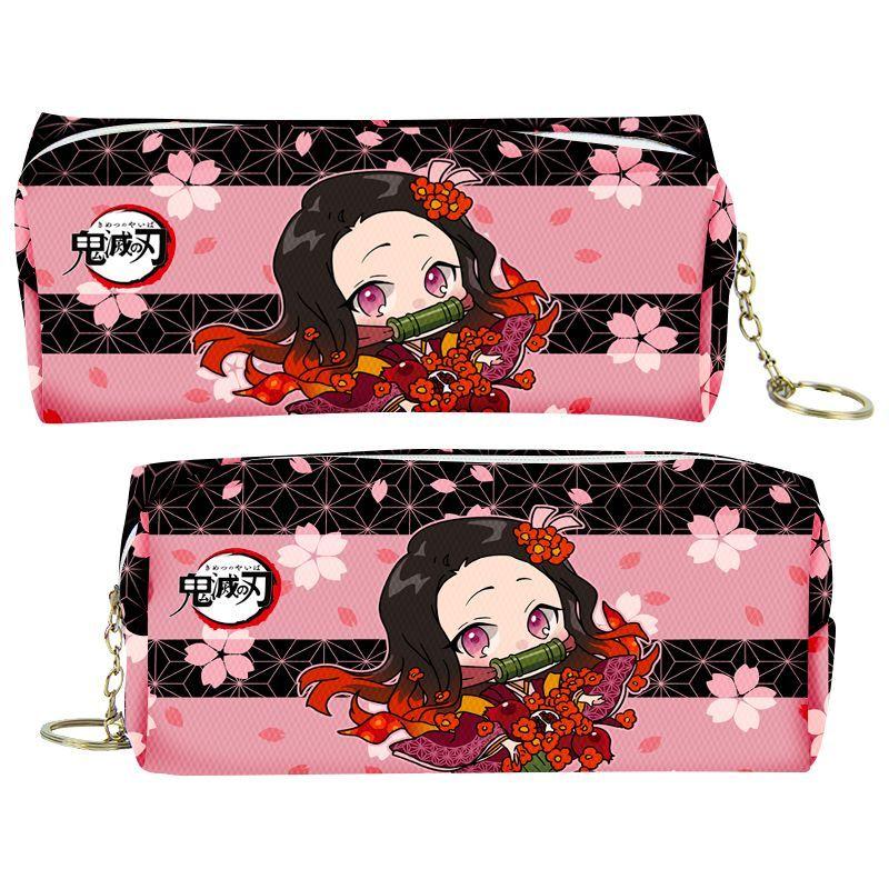 Slayer Demon Cartoon Animation Peripheral Pencil Case Stationery Box Pencil Coin Purse PU Zipper Nezuko Mitsuri Butterfly Ninja