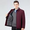 2025 Men's Plus Size Mid-Length Winter Down Jacket with Detachable Liner for Middle-Aged Dads, Size 210