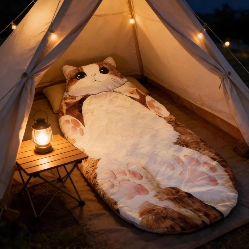 Soft Plush Plush Sleeping Bag Funny Cartoon Design Camping Sleeping Bag Warm Blanket  Indoor Use