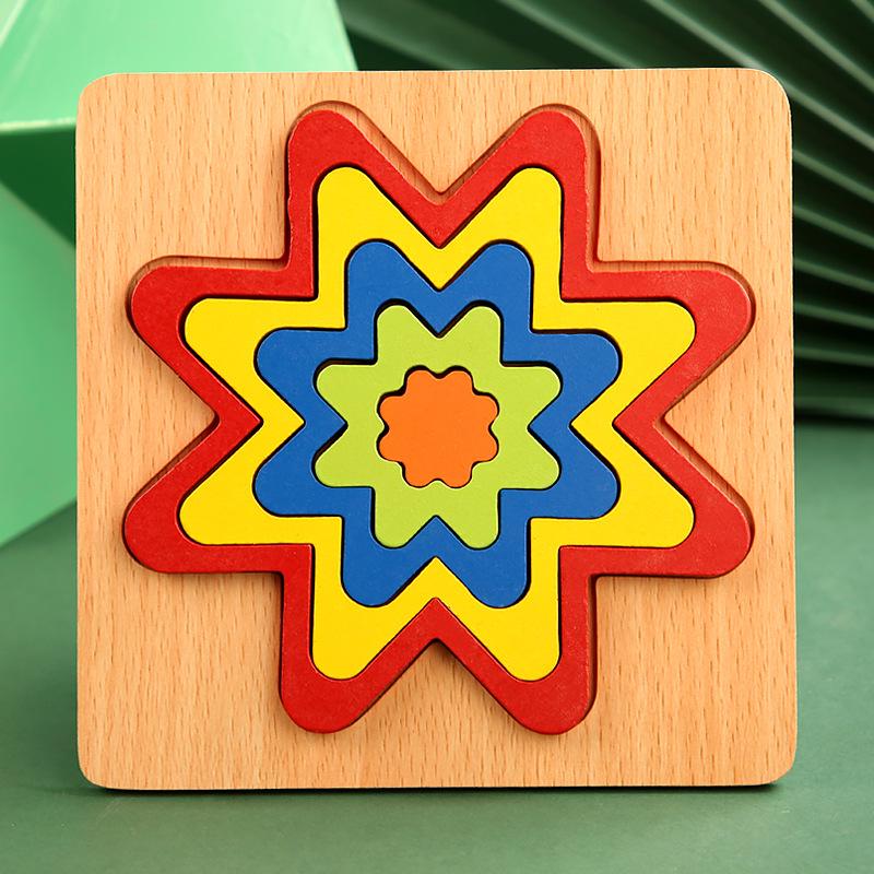 Wooden 3D Educational Puzzle for Toddlers - Interactive, Creative Hands-on Toy for Ages 1-3