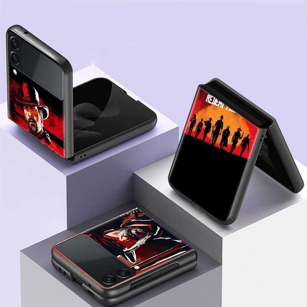 Red Dead Redemption 2 Für Samsung Galaxy Z Flip 4 3 5G Handyhülle Schwarz Hartschale ZFlip 4 3 Luxuriöser Stoßfester Bumper Coque