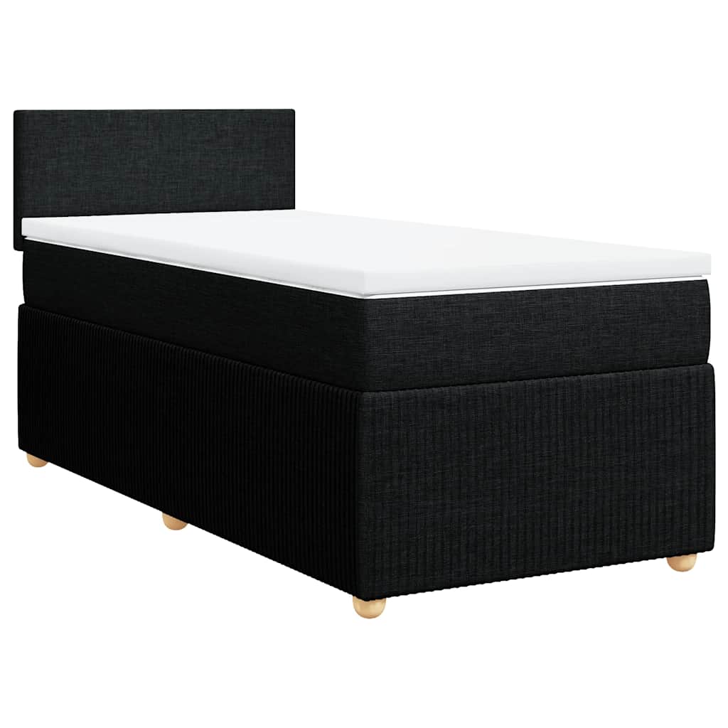 Vidaxl Letto Continentale Con Materasso, Nero, Tessuto, 90X200 Cm