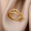18K Goldplattierter offener Ring mit Zirkonia-Blattdesign - Luxuriös, Anlaufgeschützt, Ideal für Frauen