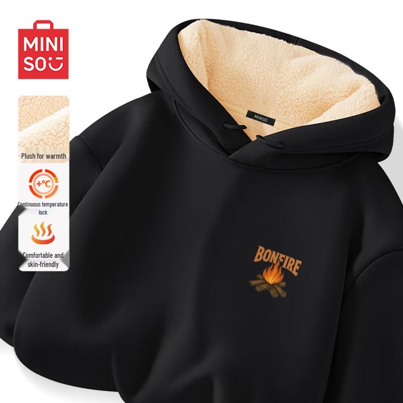 MINISO Men's Thickened Hooded Fleece Sweatshirt