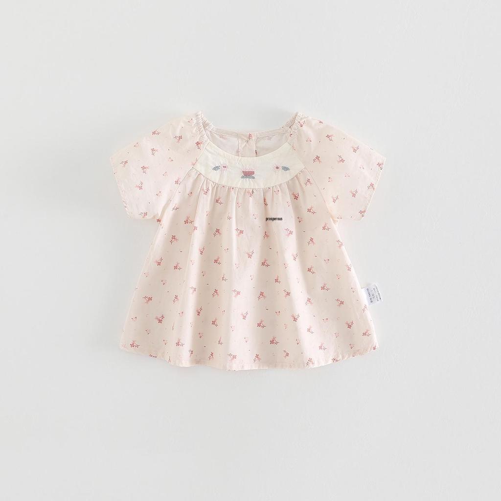 Korean Style Girls' Summer Two-Piece Set: Cute Printed T-shirt & Casual Pants for 1-Year-Olds