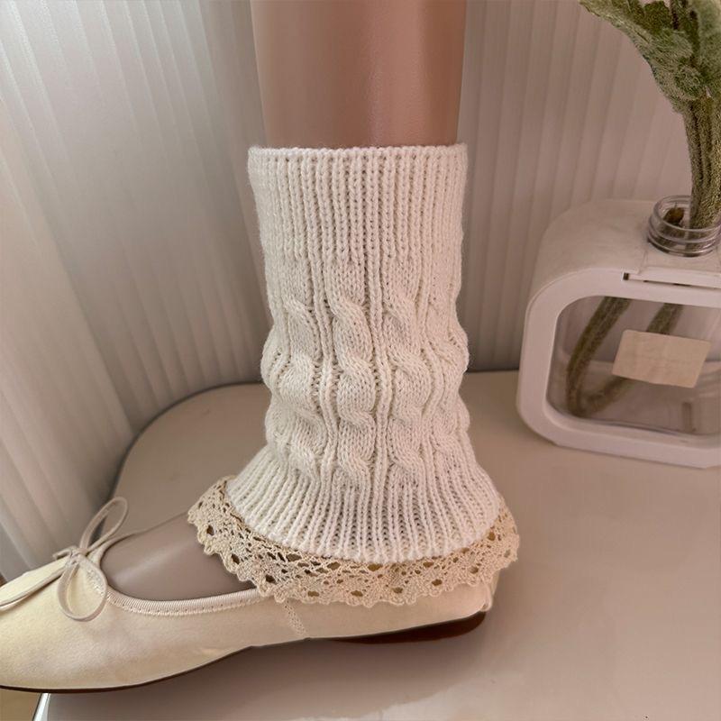 Ankle Warmers Leg Womens Winter Warm Stretch Knitted Slouch Thermal Ladies Thick Cuffs Boot Socks Female Gaiter Lolita Gift