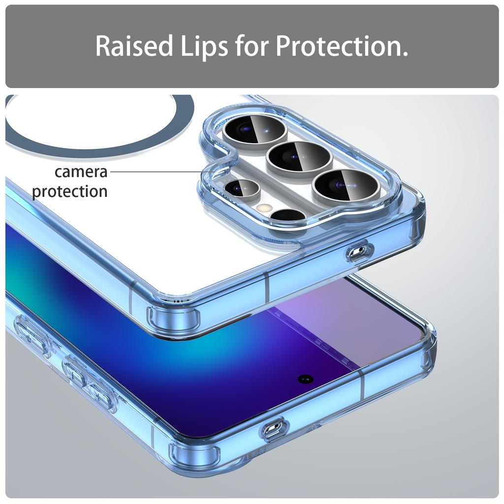 Luxury Transparent Phone Case for Samsung S26 Ultra S25 Plus S24 FE A57 A37 A17 A56 A36 A16 for Magsafe PC+TPU Shockproof Cover