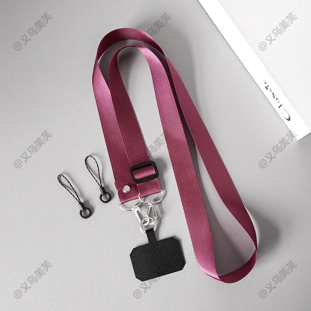 Universal Solid Color Adjustable Phone Lanyard - Anti-Lost, Wide Outdoor Shoulder Strap & Hanging Neck Rope