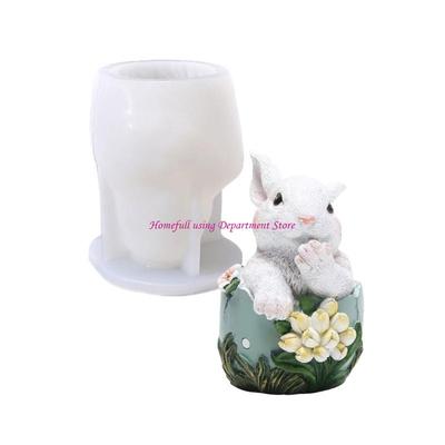 Silicone Rabbit Eggs Figurine Home Decoration Mold Gypsum Jewelry Making Mould
