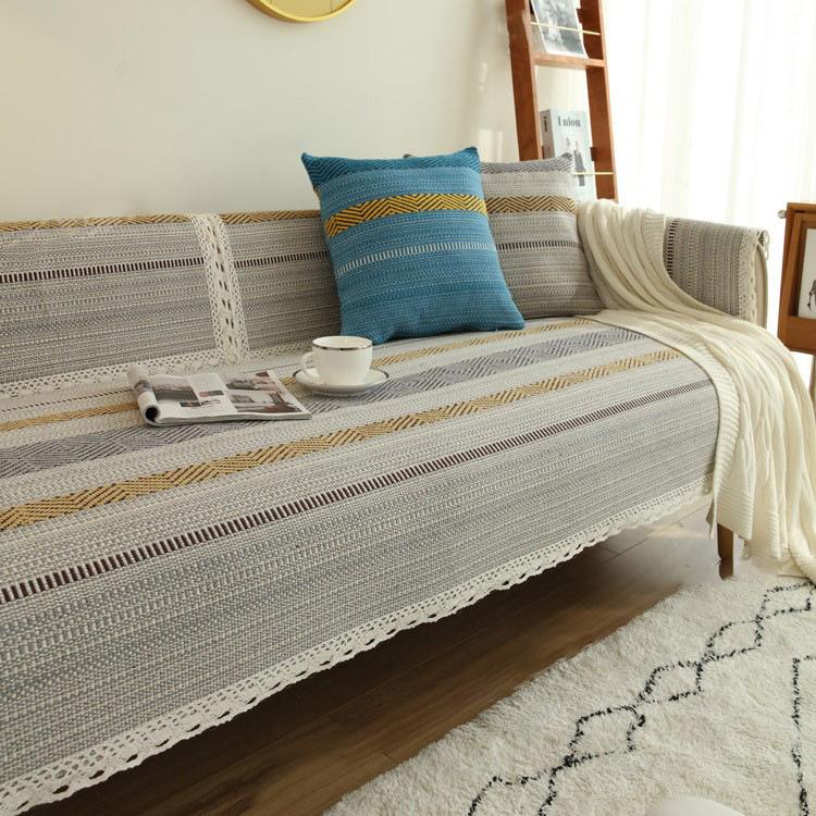 

Универсальная подушка для дивана на все четыре сезона, простая хлопково-льняная антистатическая нескользящая накидка на диван для украшения дома 70*70cm серый