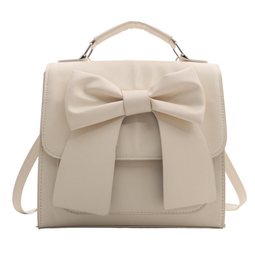 

Сумка-бант, наплечная сумка, эстетичная сумка кроссбоди из полиуретана, трендовый розовый бант, рюкзак, уличная мода белый