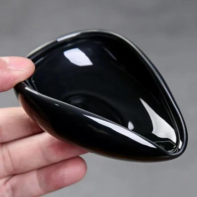 

Coffee Powder Dosage Tray Suitable for Home Cafe Simple Coffee Tray Accessories Coffee Bean Measuring Cup Ceramic Weighing Tray чорний
