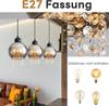 Lampe suspendue - NETTLIFE - 3 flammes - verre noir - métal - culot E27