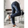 Damen Jeans mit Knopfleiste, geradem Bein, im Used-Look