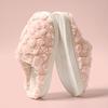 Imitation sheep cotton slippers women's winter thick bottom non-slip warm couple home silent fluffy slippers men