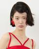 Lovuee Frost Rose Earrings Red Wide Ribbon