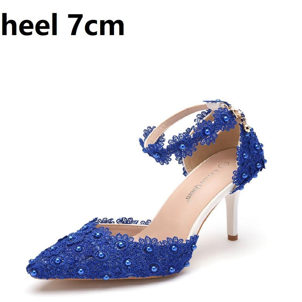 XIHAHA Spring Summer New Woman Pointy Lace Rhinestone Bridal Wedding Shoes Thin High Heels Dress Versatile Women Female Sandals
