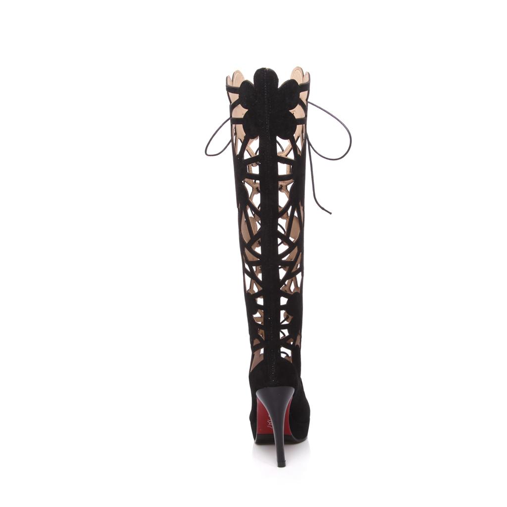 Stivali cool da donna con tacco alto primavera ed estate nuovi sexy stile europeo e americano impermeabili tavola tacco sottile taglia grande stivali cool traforati