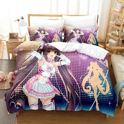 3D Print Anime Kawaii Girls Nekopara Bedding Set Single Twin Full Queen King Size Bed Set Aldult Kid Bedroom Duvet Cover Sets