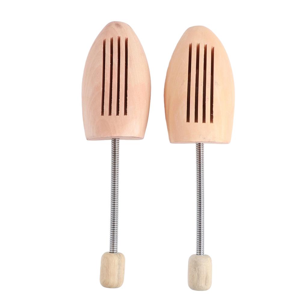 2Pcs Wood Anti Deformation Anti Wrinkle Women Men Shoe Tree   with Spring Column(35 36)