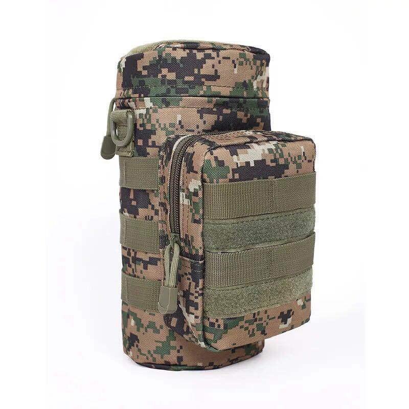 Water Bottle Bag Tactical Molle Holder for Outdoor Camping Hiking Cycling Fish Travel Portable Carrier Bag Kettle Pouch Holder