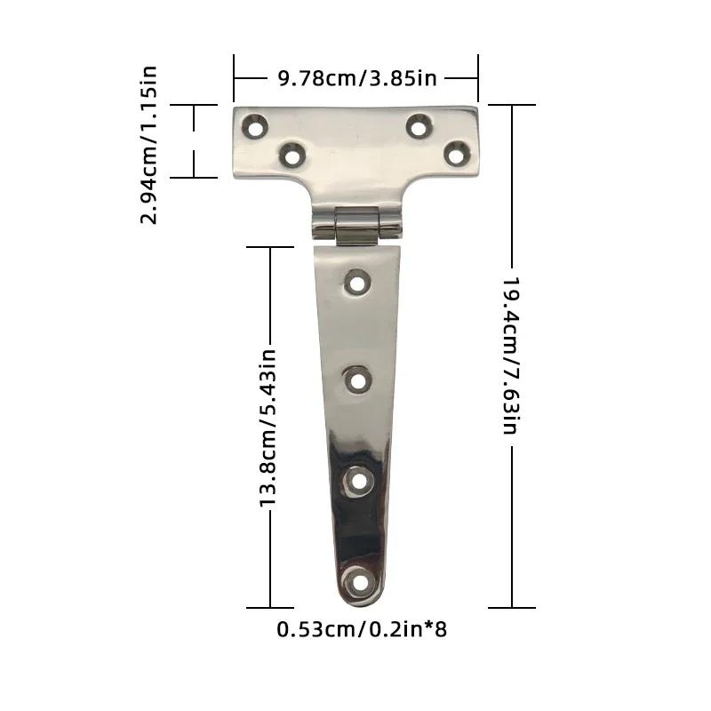 2Pcs Stainless Steel Marine Grade Heavy Duty Polished Door Hinge For Windows T-shaped Hinge Cast Strap for Boat Hardware