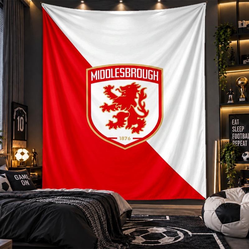 Wandbehang Wandteppich Middlesbrough FC Drucktuch für Wohnzimmer Schlafzimmer Heimdekoration