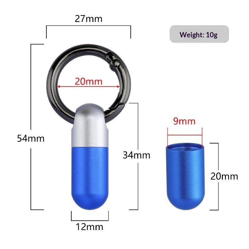 Aluminum Alloy Waterproof Bunker Portable Small Pill Box Sealed Keyring Mini Carry-On First Aid Pill Bottle