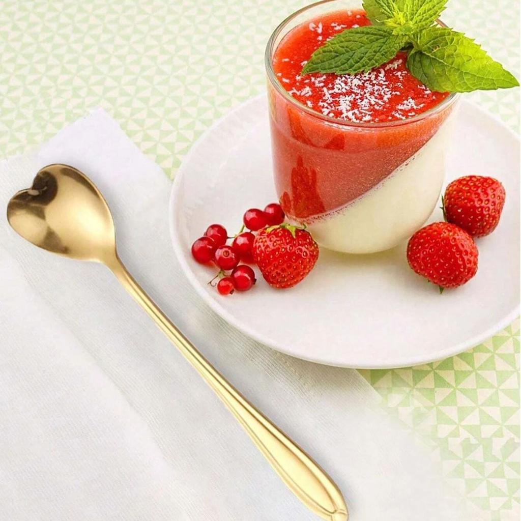 8/16 Stück Edelstahl Herzform Kaffeelöffel Gold Schaufel für Dessert Teezubehör Küchengeschirr Dekoration Geschenkset