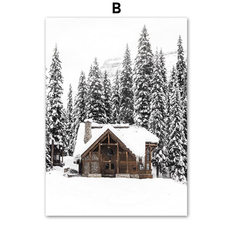 Christmas Tree Home Pine Squirrel Flower Wall Art Canvas Painting Nordic Posters And Prints Wall Pictures For Living Room Decor