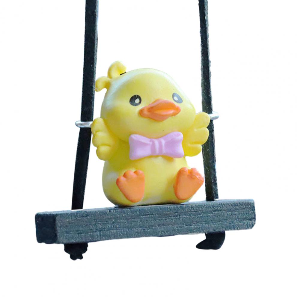 Желтая Утка Подвеска на Автомобиль Мультяшная Милая Очаровательная Утка Украшения для Автомобиля Украшения на Зеркало Заднего Вида Автомобиля Качающаяся Подвеска на Салонное Зеркало