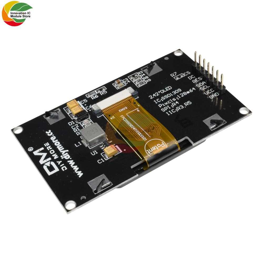2.42" OLED Digital LCD Screen OLED Display Module C51 Board For Arduino White SSD1309 STM32 Diy Electronic 2.42 Inch 128X64