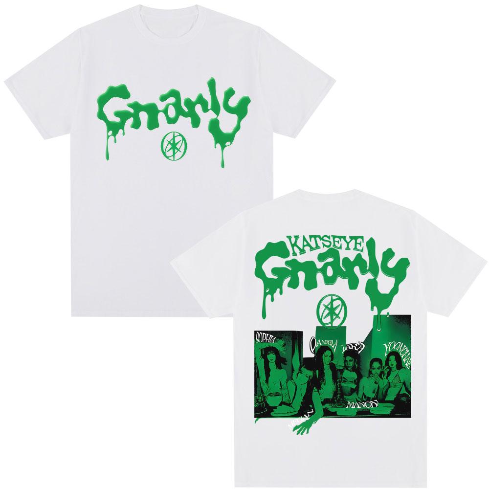 Kpop 2025 Katseye Grunge Tour Grafik T-Shirt Mode Vintage Hip Hop Herren Damen T-Shirts Übergroß Baumwolle Lässige T-Shirts Streetwear