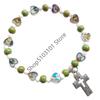 Jesus Cross Rosary Bracelet Lady Virgin Mary Jesus Cross Handmade Bead Chain Rose, Sacred Heart Compassion Rosary Bracelet Gift