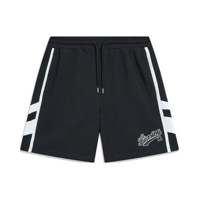 Color Block Drawstring Straight Leg Sports Shorts Men Shorts Black AKST839-3