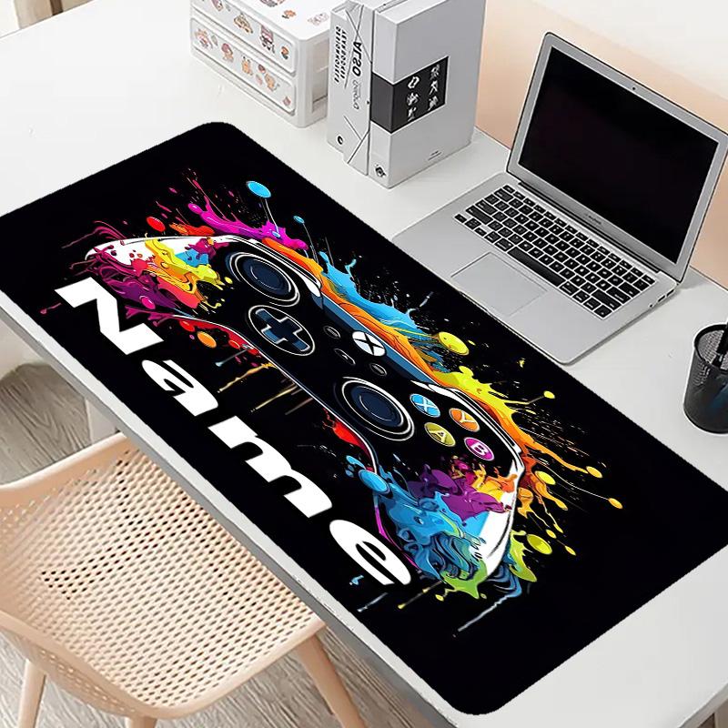 Custom Name Personalized Game on Pattern Mousepad, Laptop PC Desk Mat, Decorative Desk Mat for Home Keyboard Pad Gift