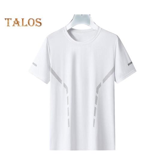 Sommer T-skjorte for menn Is Silke Rundhals Løs Pure Color Kortermet Pullover Uformell Daglig slitasje Sport Fitness Topp