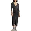 Polo Ralph Lauren FW22 Solid Color V-Neck Tie Long Sleeve Knit Sweater Women sweater Gray WMPOSWENDW20074-020