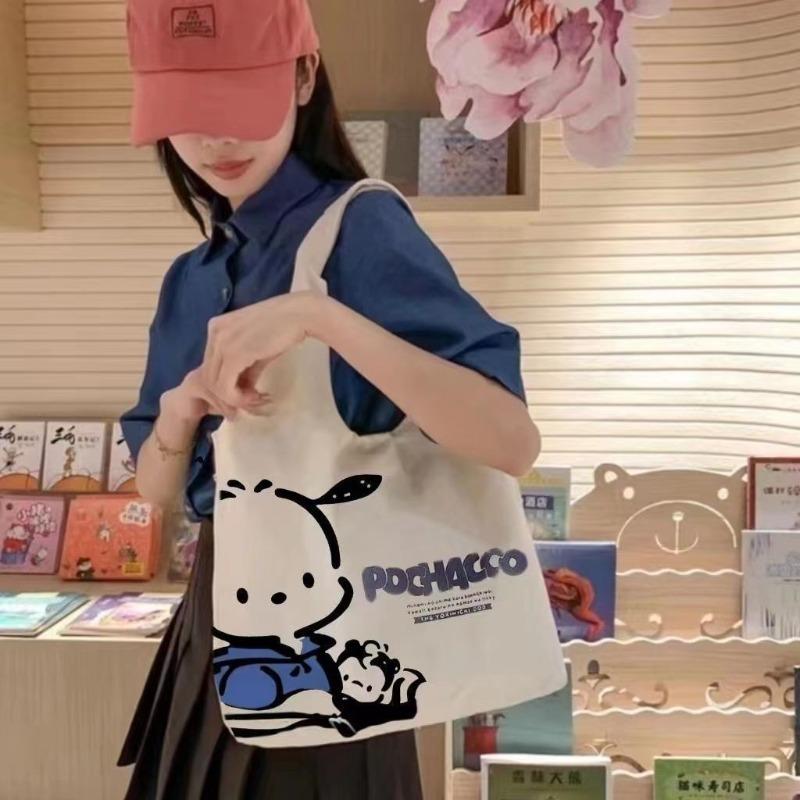 2025 New Cartoon Japanese Pochacco Printed Shoulder Bag Daily Commuter Handbag