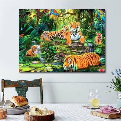 Cross Stitch Kit DIY Diamond Embroidery Forest Tiger Full Round Diamond Painting Mosaic Home Decor