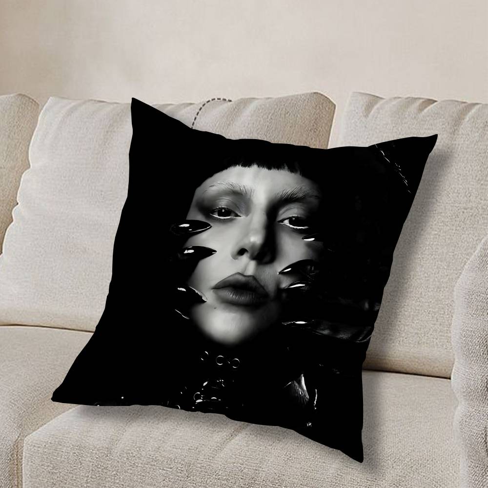 Mayhem L-Lady Gaga ART Pillow Case Square Double-Sided Printing Short Plush Sofa Cushion Cover Bedroom Bedside Pillow